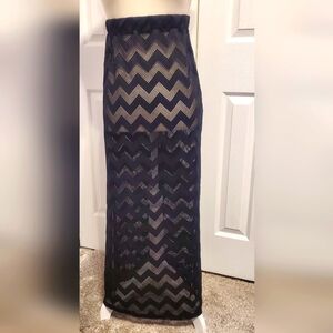 See-Through Sheer Beach Skirt, Maxi Size M